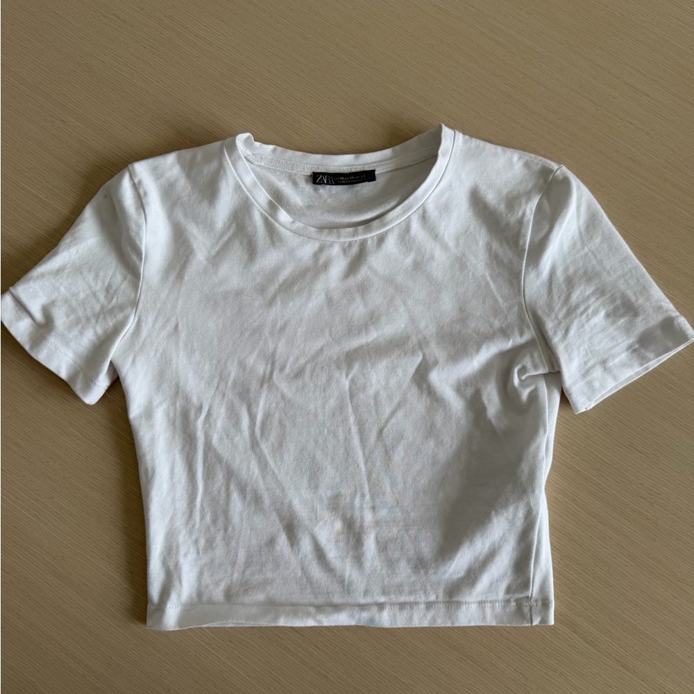Zara Classic White Crop Top
